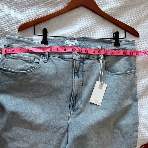 GOOD AMERICAN GOOD LEGS GROP LONG FRAY HEM JEANS IN BLUE669 NWT - Picture 12 of 16